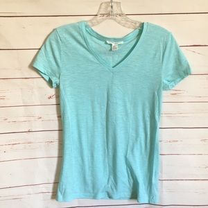 Heathered Blue V Neck Tee